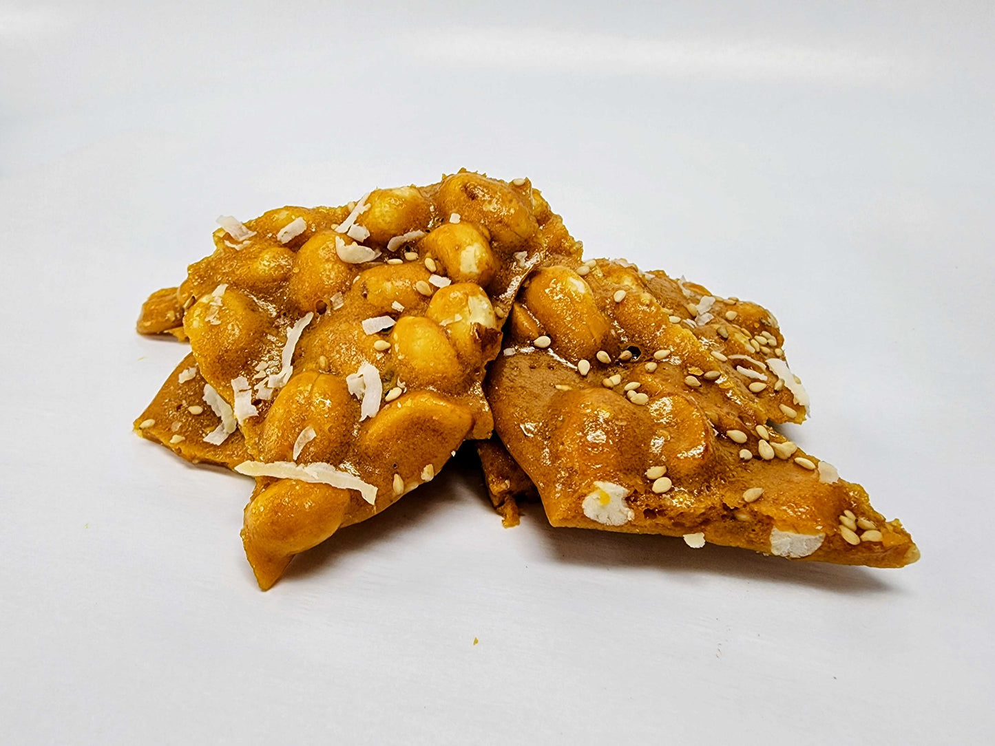 Coconut Sesame Peanut Brittle
